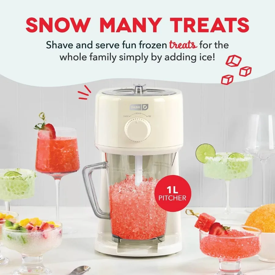 Cream Deluxe Shaved Ice & Slushy Maker, Countertop Homemade Snow Cone Machine