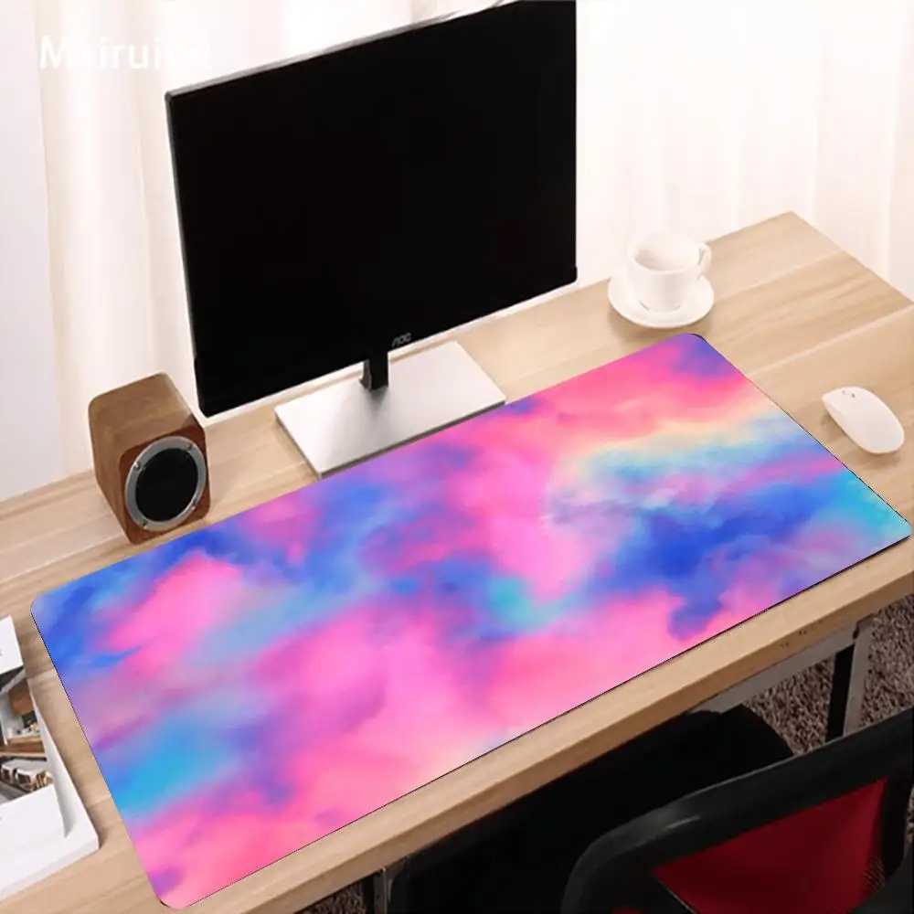 Colorful Smoke Abstract XXL Mouse Pad Gaming 900x400mm Lock Edge Non-Slip Rubber Mouse Mat For Gamer Office Desktop Decoration