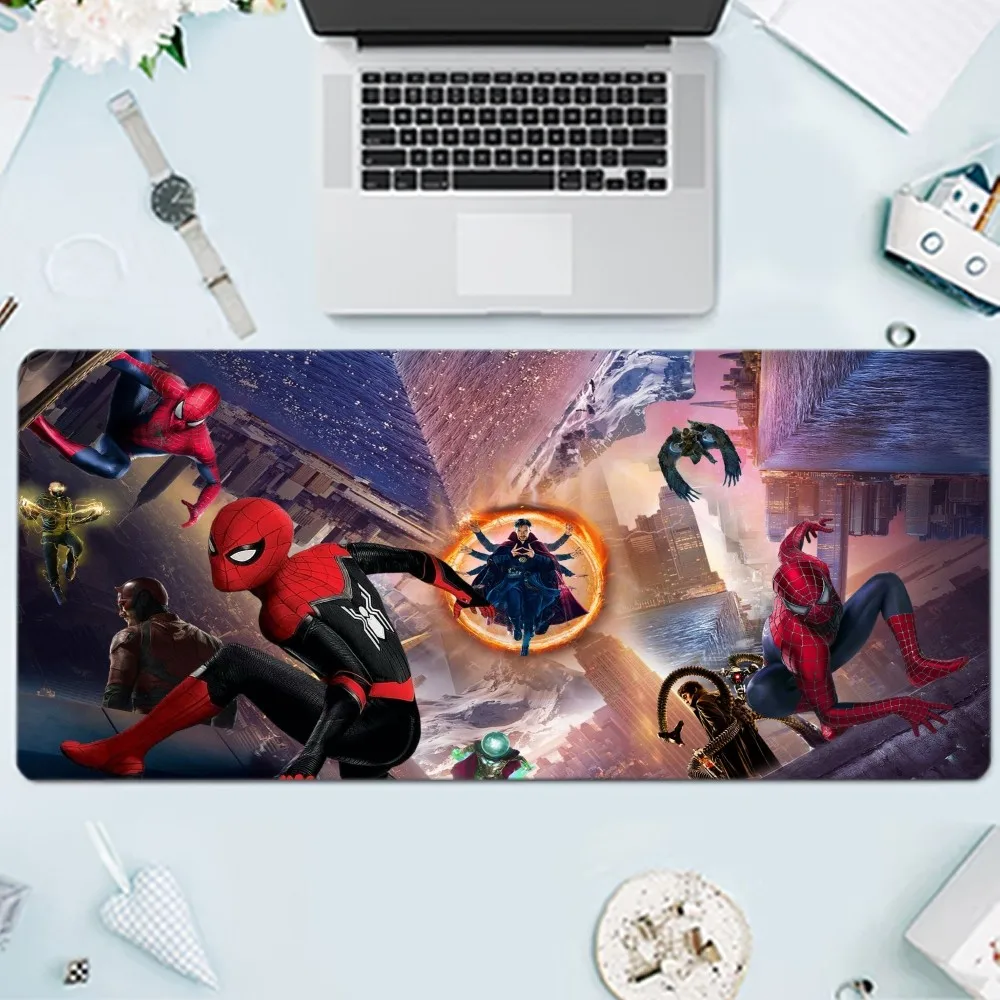 Spider-Man Mousepad Gamer PC besar, keset Keyboard Gaming tanpa cara untuk rumah MW