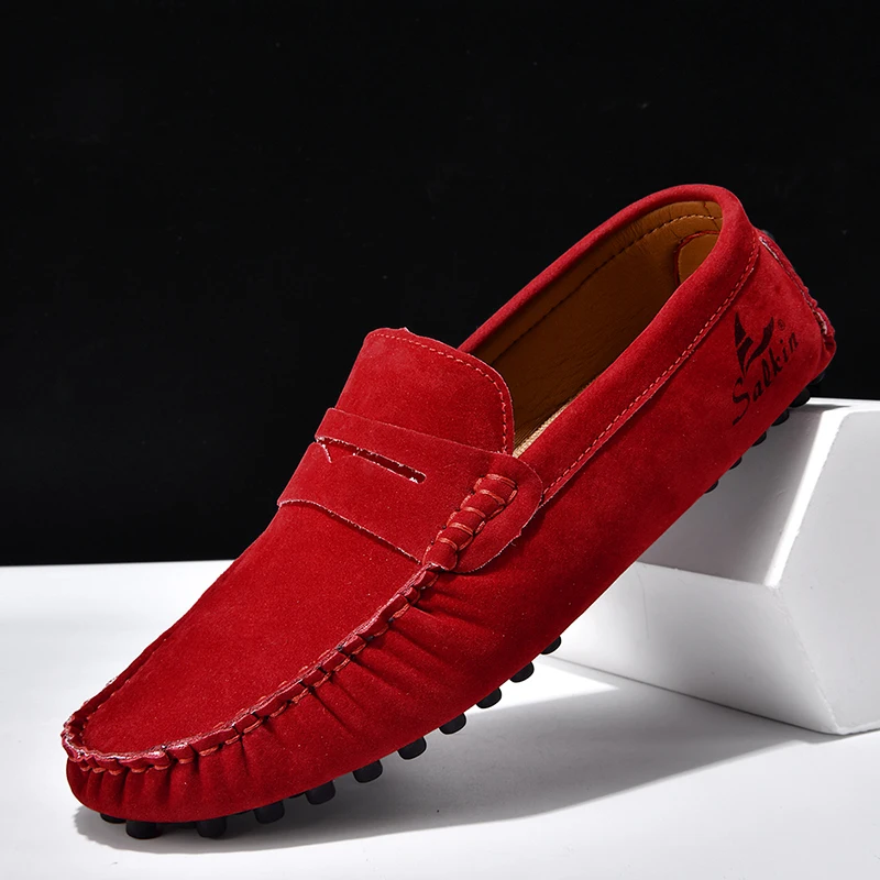 Loafers Men Big Size 49 Soft Driving Moccasins High Quality Flats Genuine Leather Shoes Male Slip-on Walking Loafer for Man