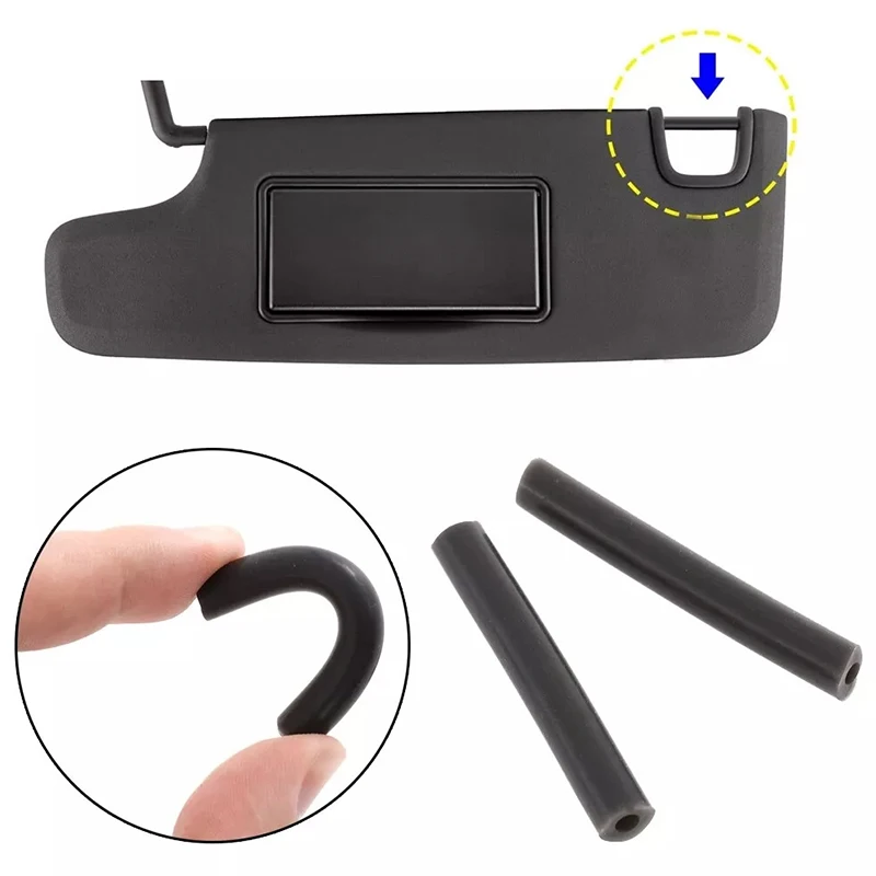 2Pcs/Set Black Rubber Automobile Sun Visor Repair Kit Fit for Jeep Wrangler JK JKU 2007-2017 Car Interior Accessories