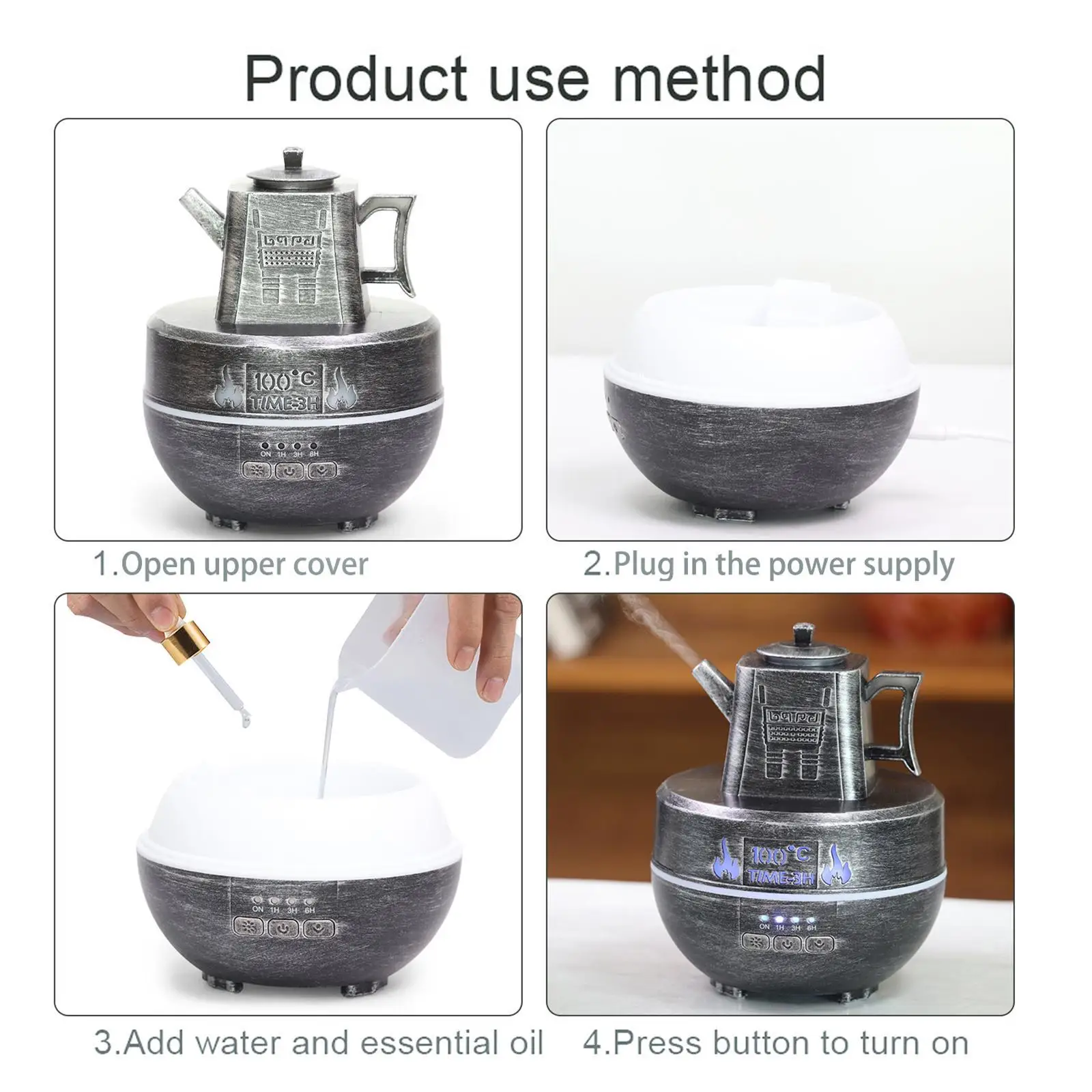 Teapot Essential Oil Diffuser Aroma Diffuser for Desktop Bedroom Living Room