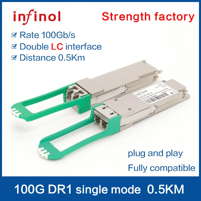 QSFP28-100G-DR1 0,5 km Módulo único LCport PAM4 1310nm Módulo transceptor óptico Canal único 100G