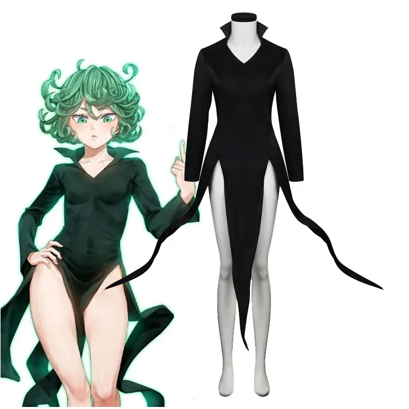 Senritsu No Tatsumaki Terrible Tornado Cosplay Dress Adult Woman Sexy Long Slit Dresses Anime One Punch Man Party Outfit