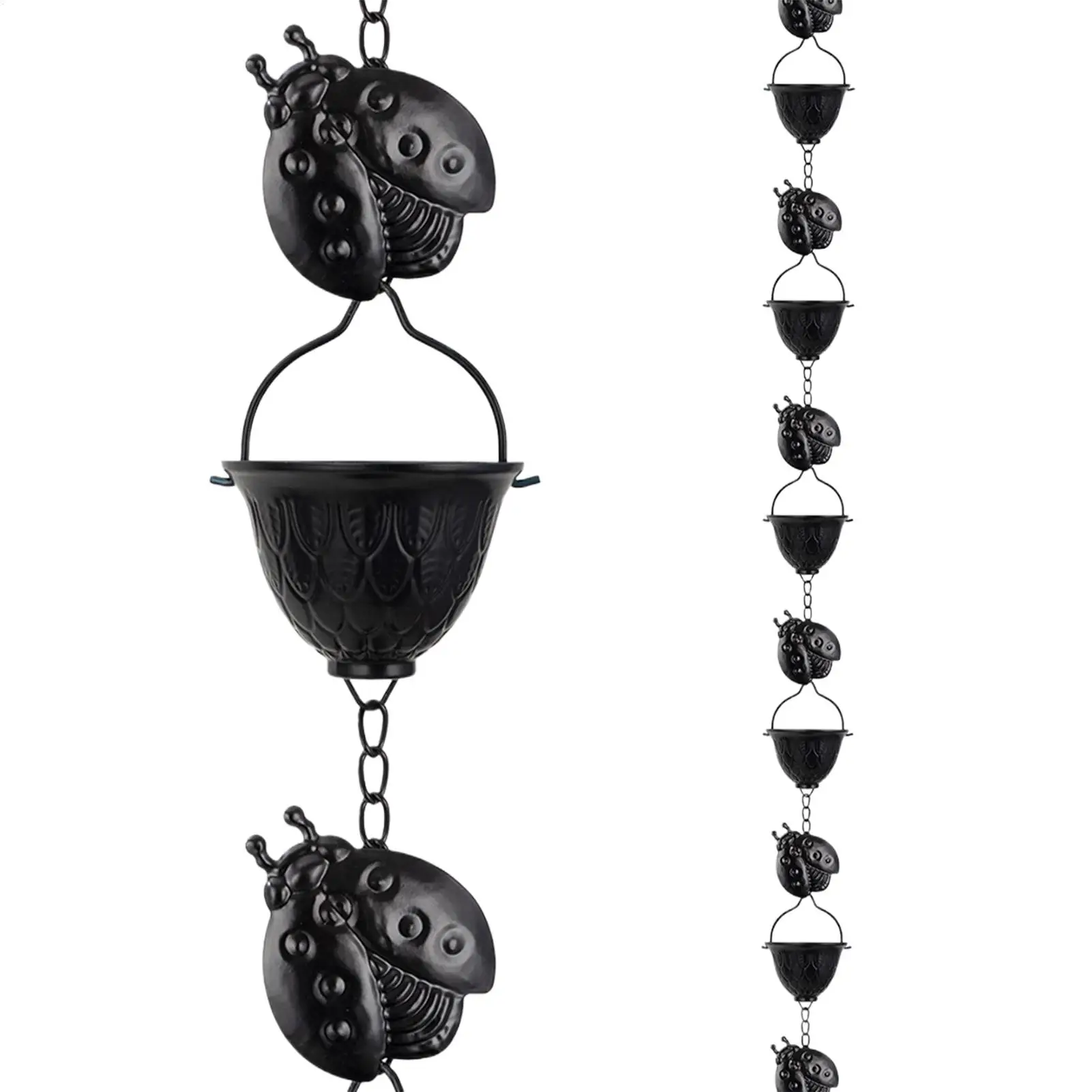 

Rain Chains for Gutters 9.1Ft Decorative Rain Chain Heavy Duty 12 Cups Adapter Drainage Extension Rainwater Collector for House