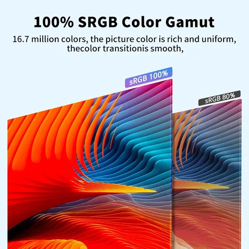 Imagen 2 del producto HGFRTEE Monitor portátil de 18,5 pulgadas 120Hz RGB100% con orificio VESA y soporte trasero pantalla extendida para ordenador portátil pantalla HDR de ADS-IPS