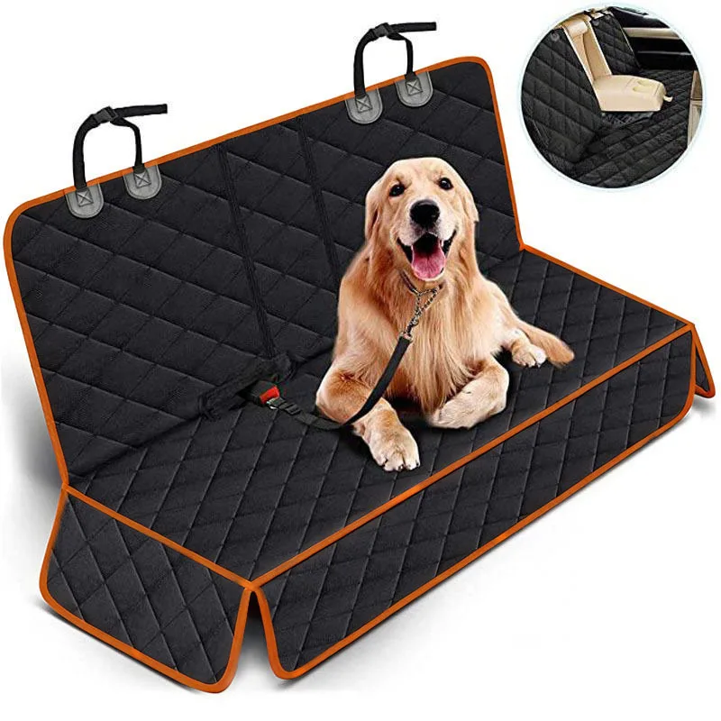 NONE Hund Auto Sitz Abdeckung Wasserdichte Haustier Hund Träger Reise Matte Hängematte Für Kleine Mittelgroße Große Hunde Auto Hinten Rücksitz Sicherheit Pad 4