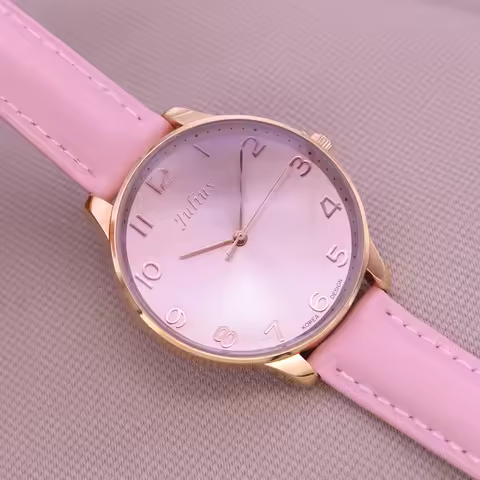 Julius Classic Big Dial Women's Watch Japan Mov't Elegant Fashion Hours Clock Real Leather Bracelet Girl's Birthday Gift Box