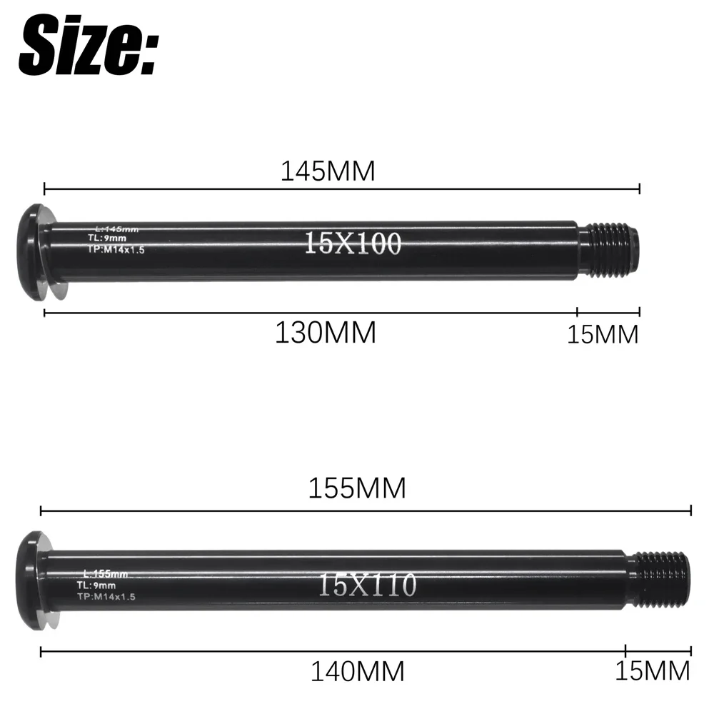 ملحقات الدراجة الجبلية Mtb من خلال المحور، 15 × 100 مم 15 × 110 مم شوكة أمامية معززة من خلال رافعة عمود المحور، خفيفة الوزن من سبائك الألومنيوم باستخدام الحاسب الآلي #6