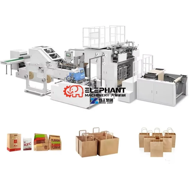 Paper Bag Making Machine Fully Automated Craft Paper Bag Manufacturing Machine V Bottom Square Bottom Versatile