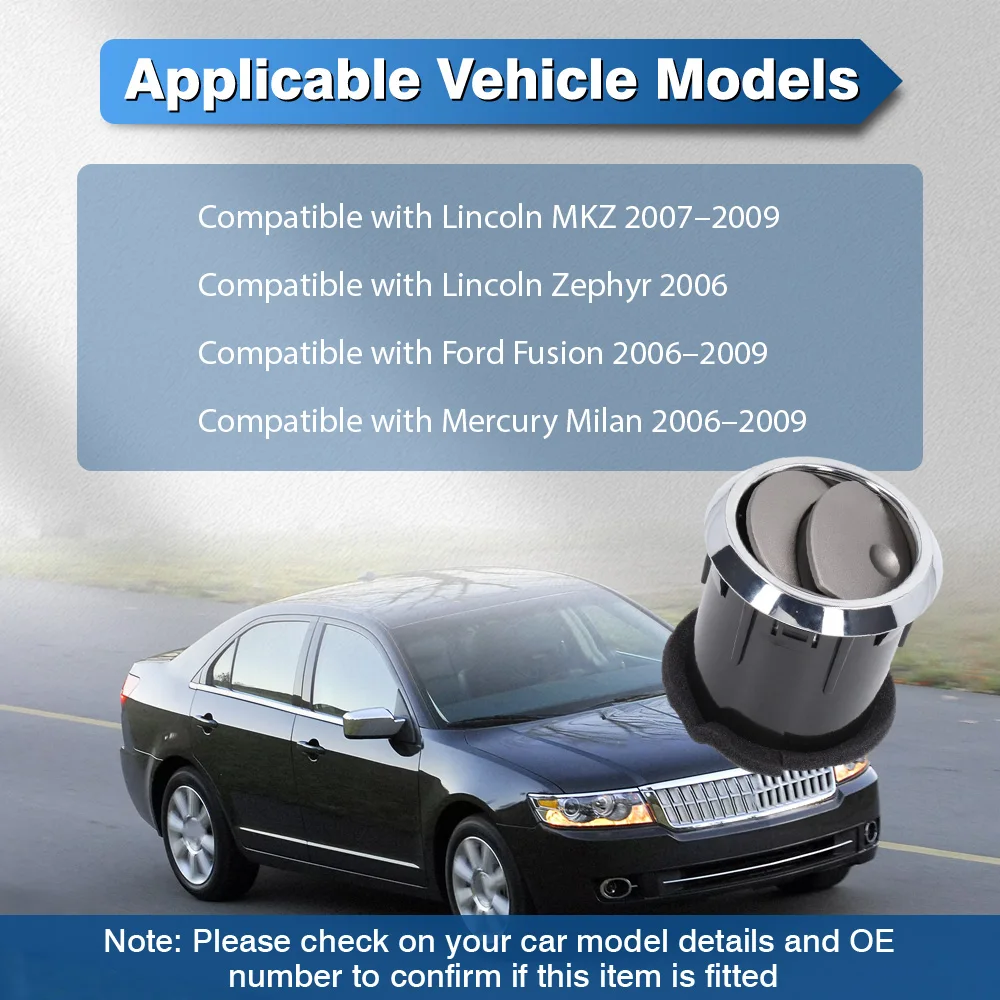 

Декоративная решетка воздуховода приборной панели для Ford Fusion / Mercury Milan 2006–2009, Lincoln MKZ 2007–2009, Zephyr 2006, 8H6Z19893AA