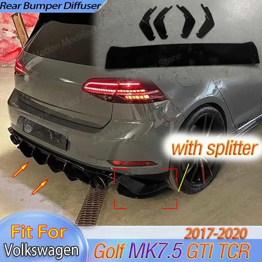 

Для Volkswagen Golf MK7.5 GTI TCR 2017-2020: задний бампер, диффузор, спойлер, сплиттер, обвес, тюнинг, автоаксессуары