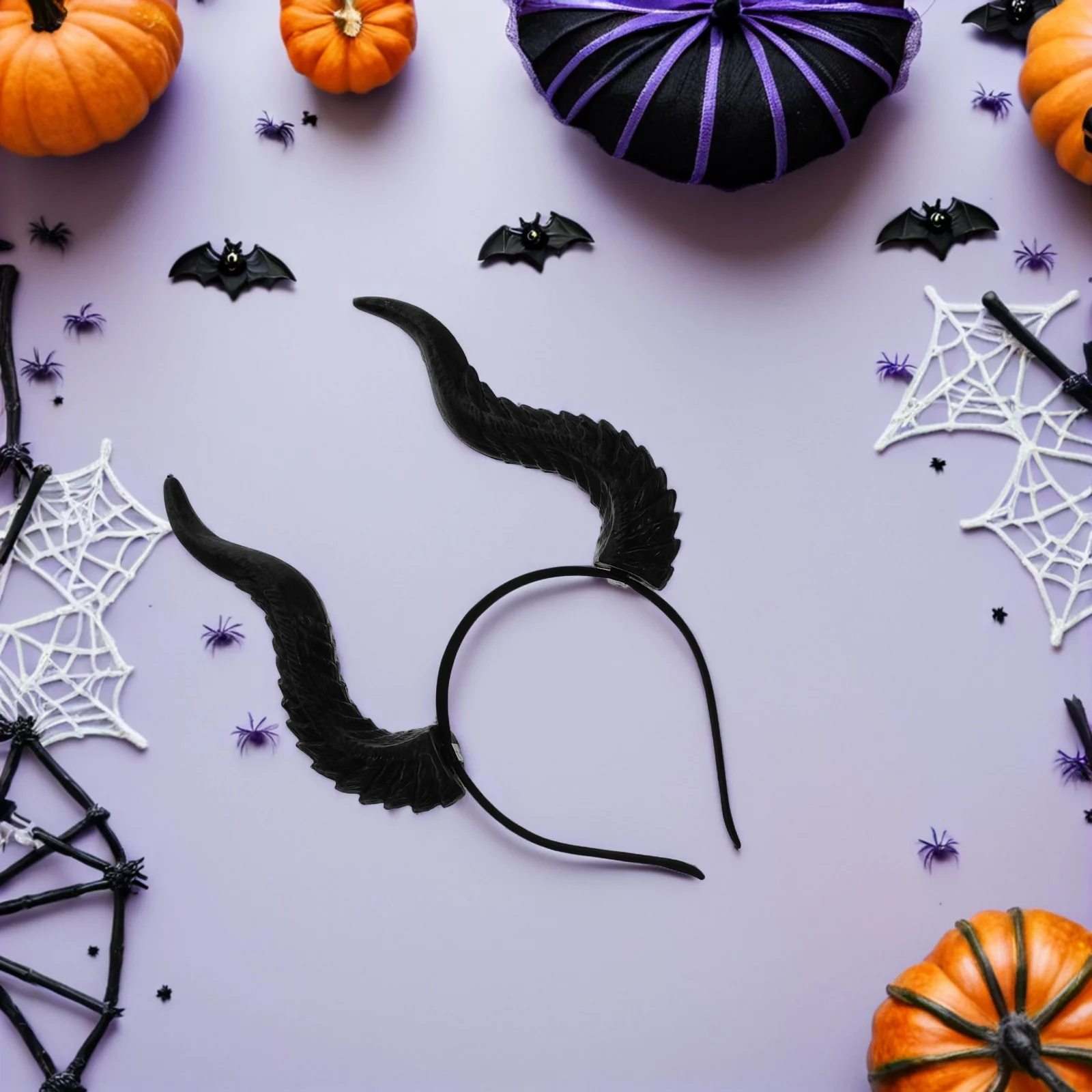 

1pcs Demon Horns Headband Adjustable Resin Halloween Costume Cosplay Party Hair Accessories For Women Kids Festival Masquerade