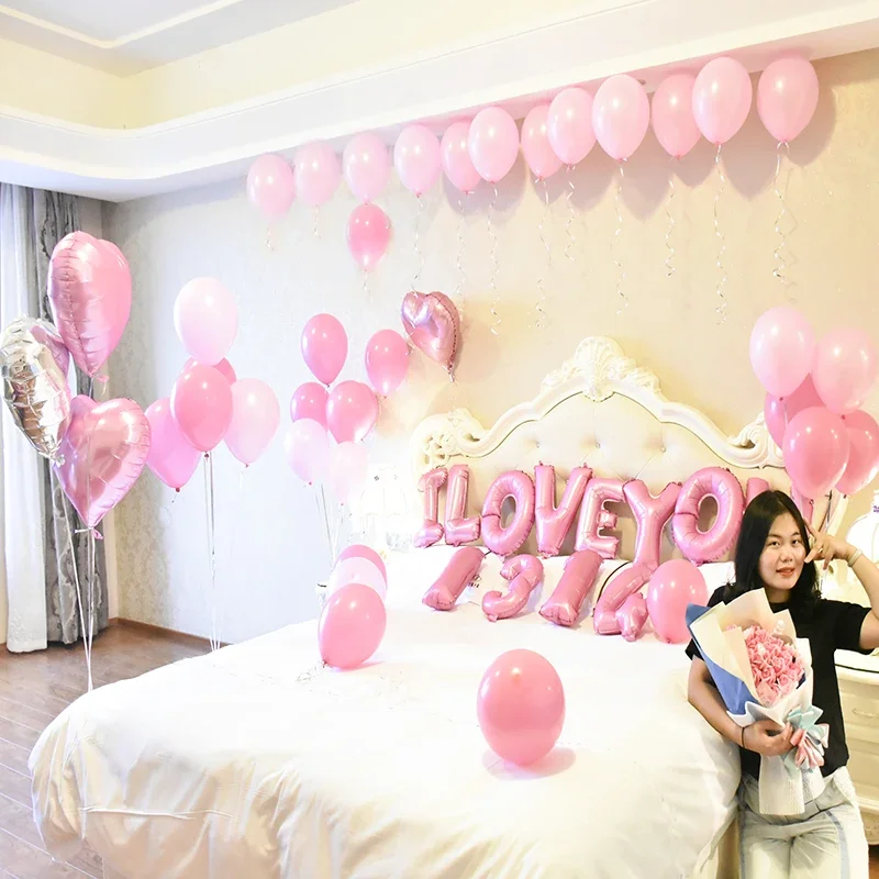 Valentine's Day Aluminum Film Balloon Proposal Romantic Wedding Room Decoration Marriage Surprise Creative Birthday Confession