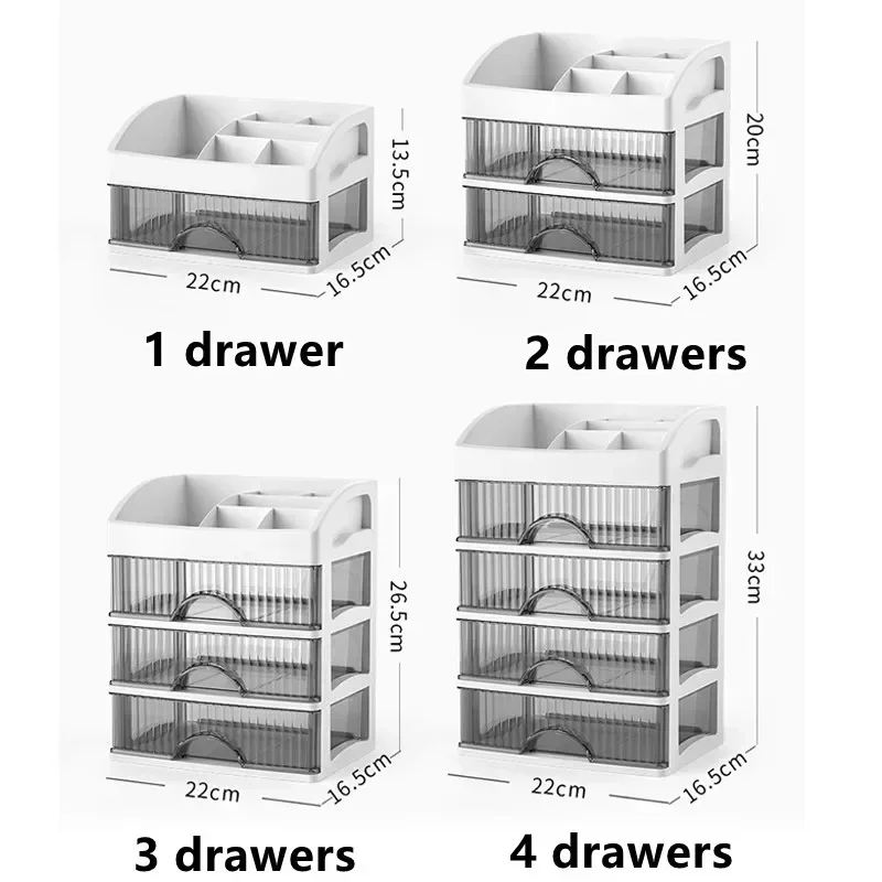 Drawer Jewelry Makeup Organizer Plastic Make Up Large Capacity Storage Box Polish Lipstick Skincare Cosmetic Storage Box Rack