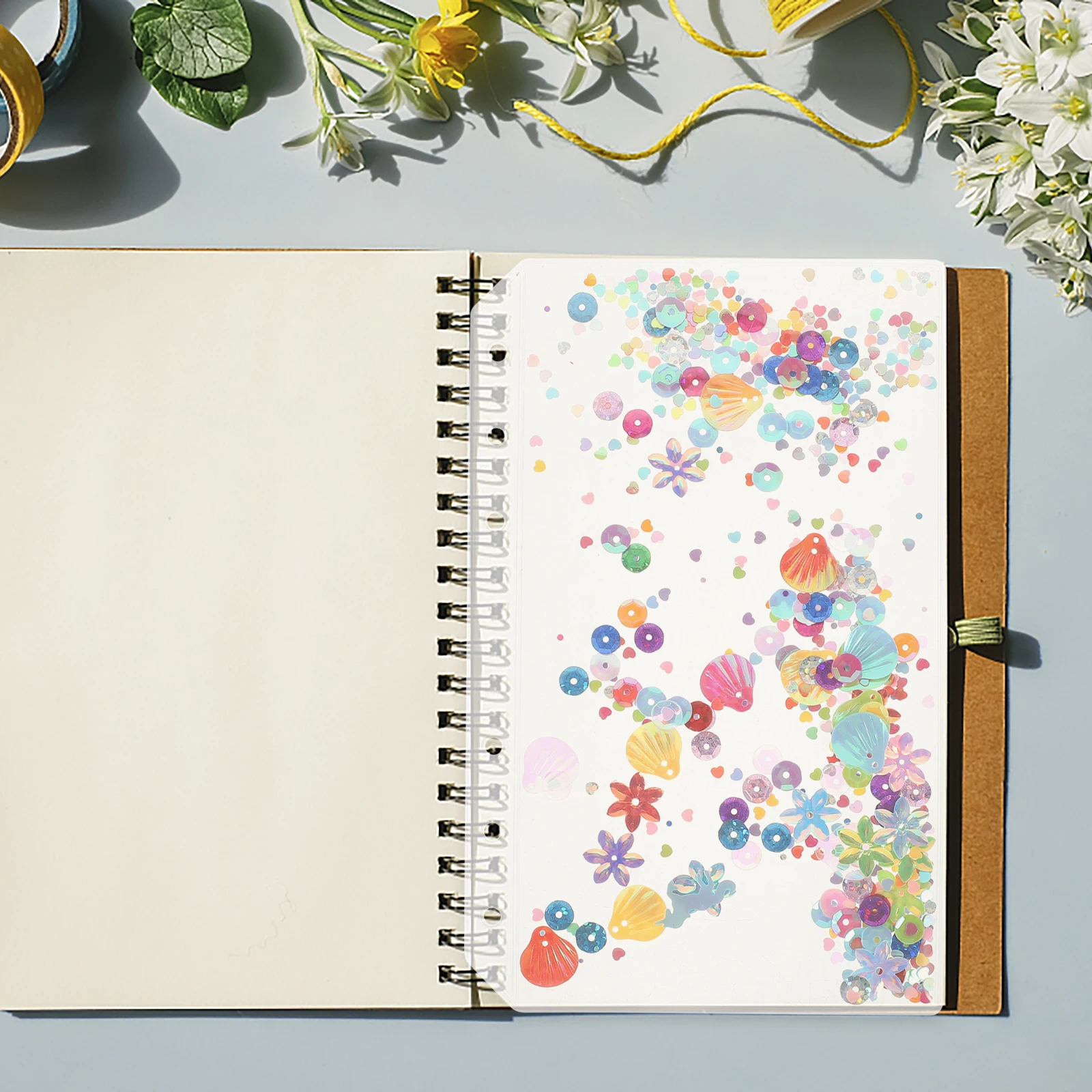 

10pcs A6 Six-Hole PVC Binder Dividers Colorful Shell Heart Design Notebook Tabs Separators for Documents Organization