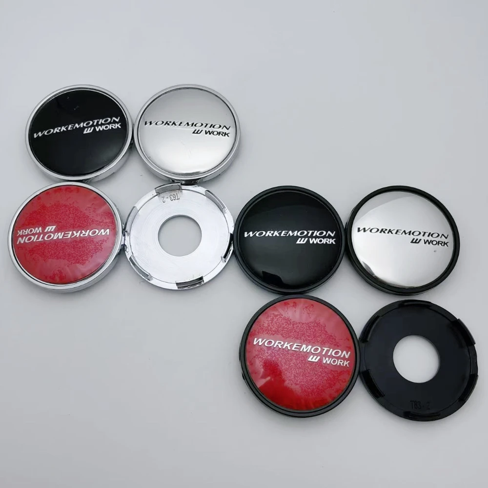 

4pcs 63MM /59MM I.D W Work Emotion Logo Badge Car Wheel Center Caps for HRE Wheels Hub Rim Hubcaps Cover Replace Car Accessories
