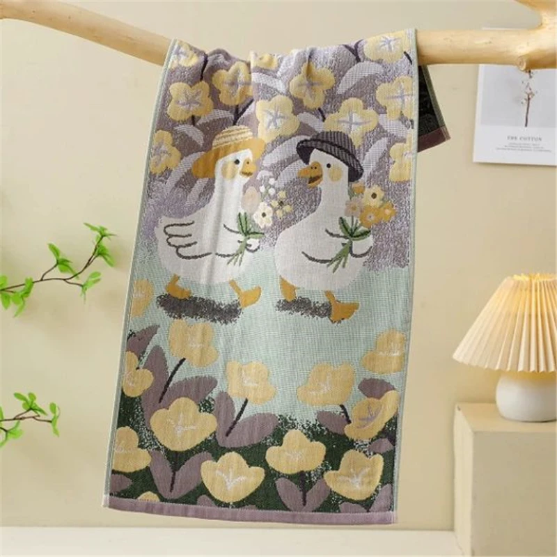 

Cartoon Face Towels, 35*75 cm, Three-layer Cotton Gauze, for Children Adults, Bathroom, 1/2 pcs, 10 Styles, Delicate