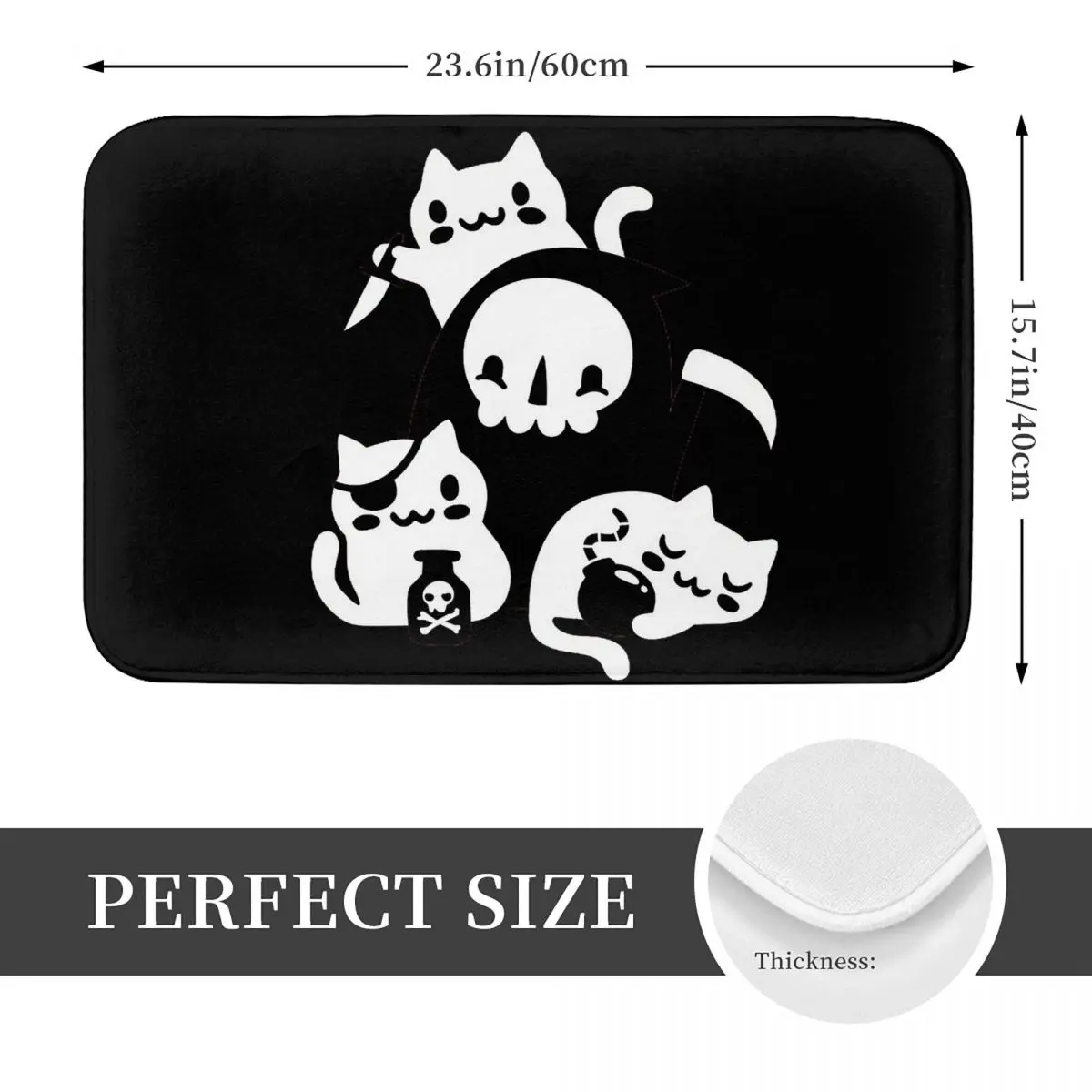 Cat Got Your Soul Anti-slip Doormat Floor Mat Dust-proo Carpet Rug for Kitchen Entrance Home Bathroom Living room Footpad Mats