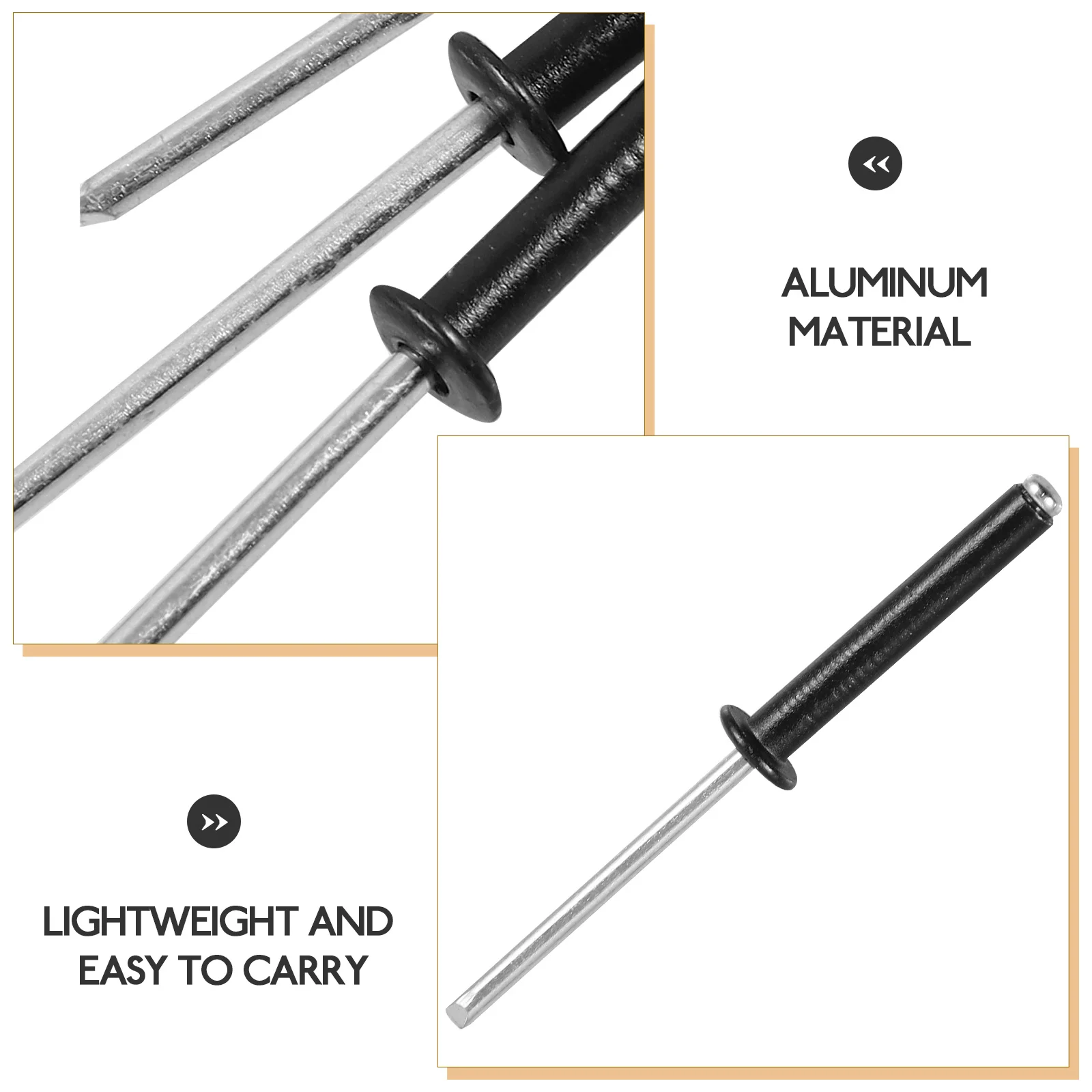 50pcs Black Round Head Rivets M4x25 Aluminum Blind Rivets for Metal Sheet Door Gutter Repair Durable Fasteners Hardware