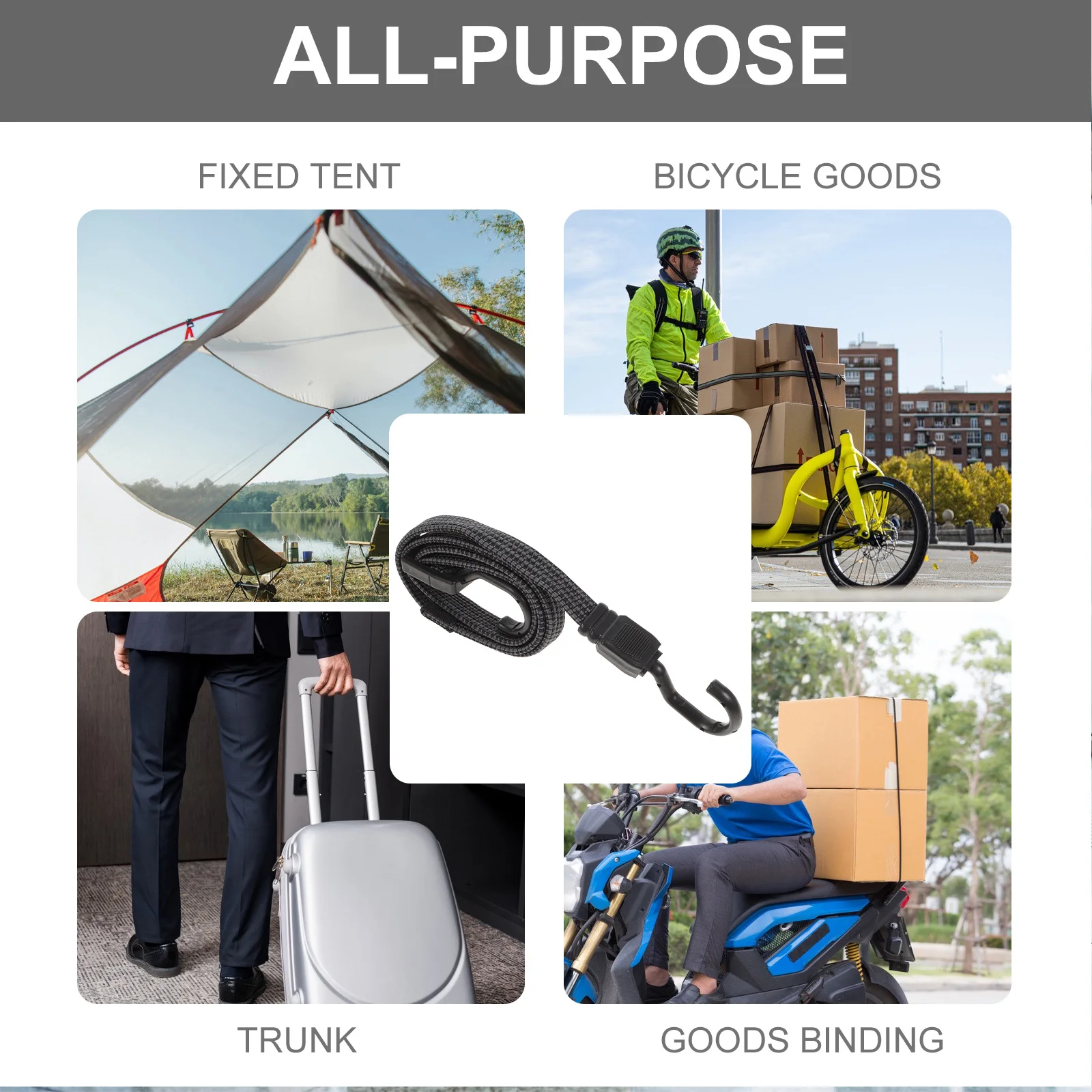 

3Pcs Luggage Tie Down Straps Thickened Bungee Cords with Hooks Portable Secure Fastening for Truck Cargo Rv Travel Use