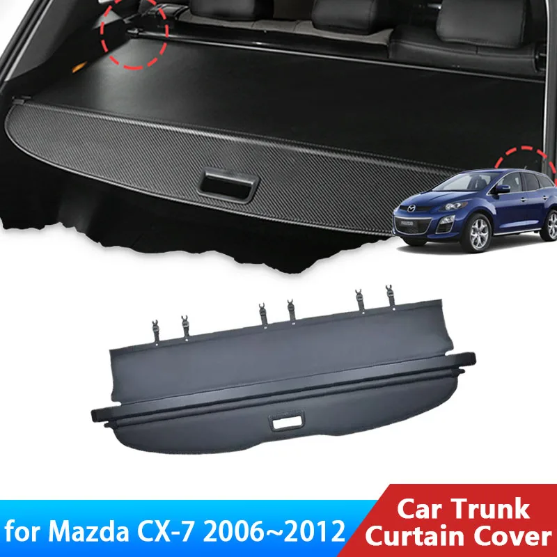 

Auto For Mazda CX7 CX-7 CX 7 2007 2008 2009 2010 2011 2012 ER Accessories Trunk Cargo Mat Rear Curtain Retractable Anti-peeping