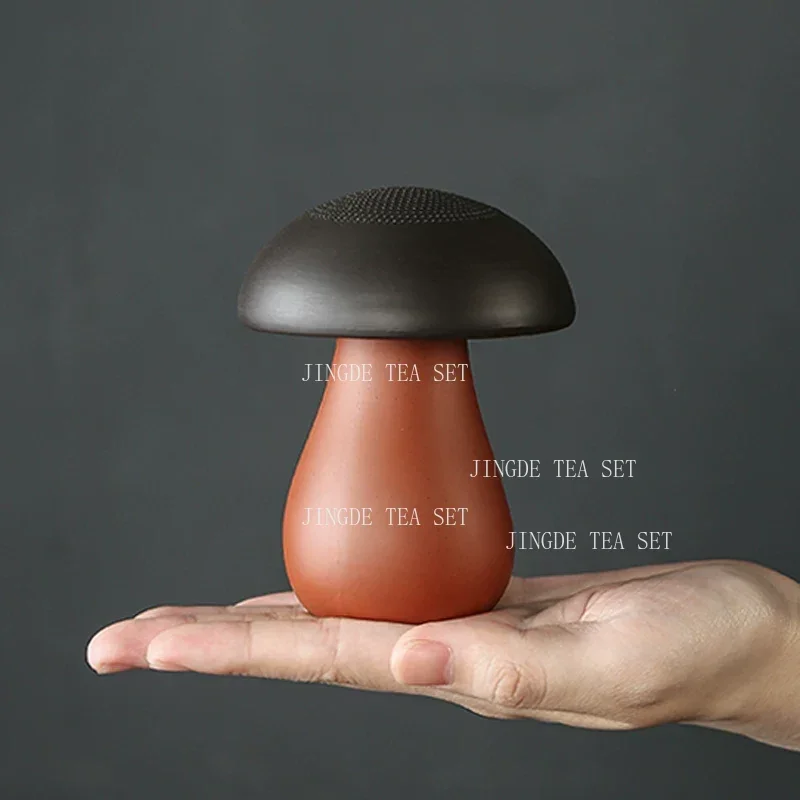 Purple Sand Mushroom Tea Strainer Cute Mushroom Ceramic Filter Screen Desktop Tea Pet Ornament Tea Playing Teaset Accessories