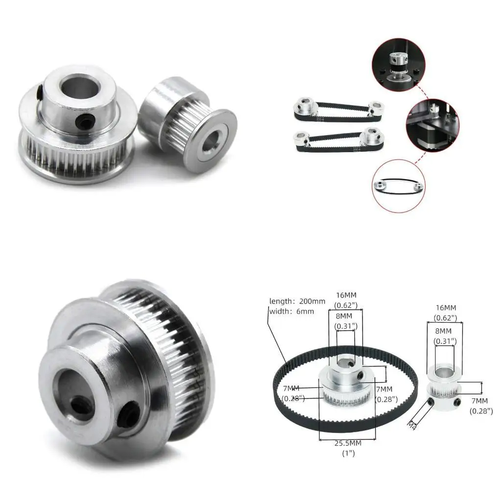 

G6KF Versatile Aluminum Timing Pulley 20&36 Teeth for Milling Machines and Mechanical Transmission Applications