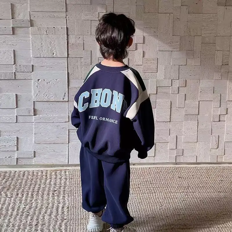 

Autumn Children Boy Sports Clothes Set Kid Girls Letter Printed Sweater Pullover Top And Pants 2 Pieces Suit Baby Tracksuits