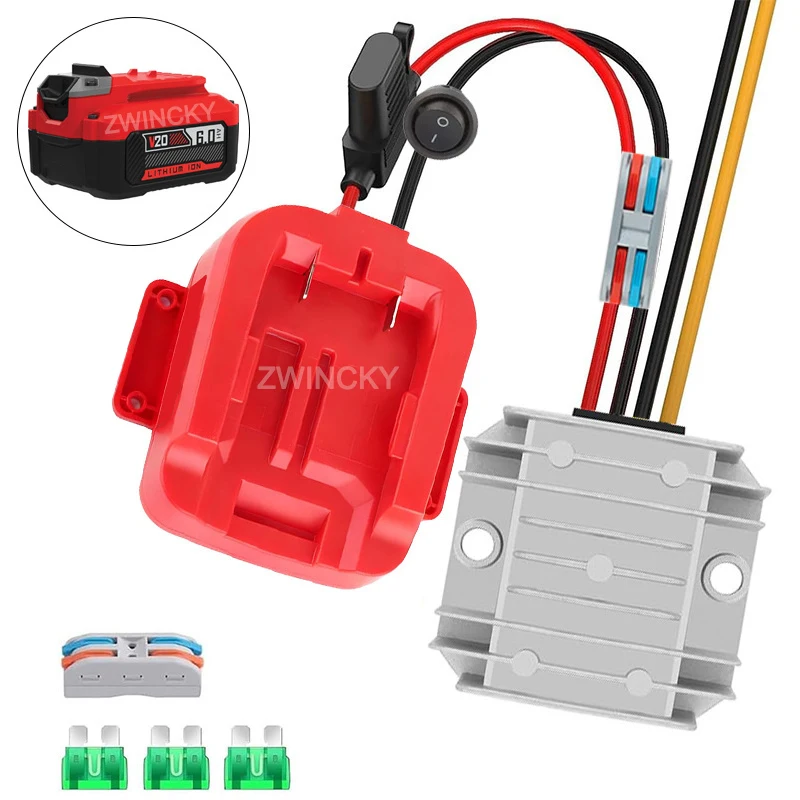 Power Wheel DIY Battery Adapter Converter for Craftsman 20V Lithium Battery 20V to 12V Step Down Converter for DIY Rc Car Toys