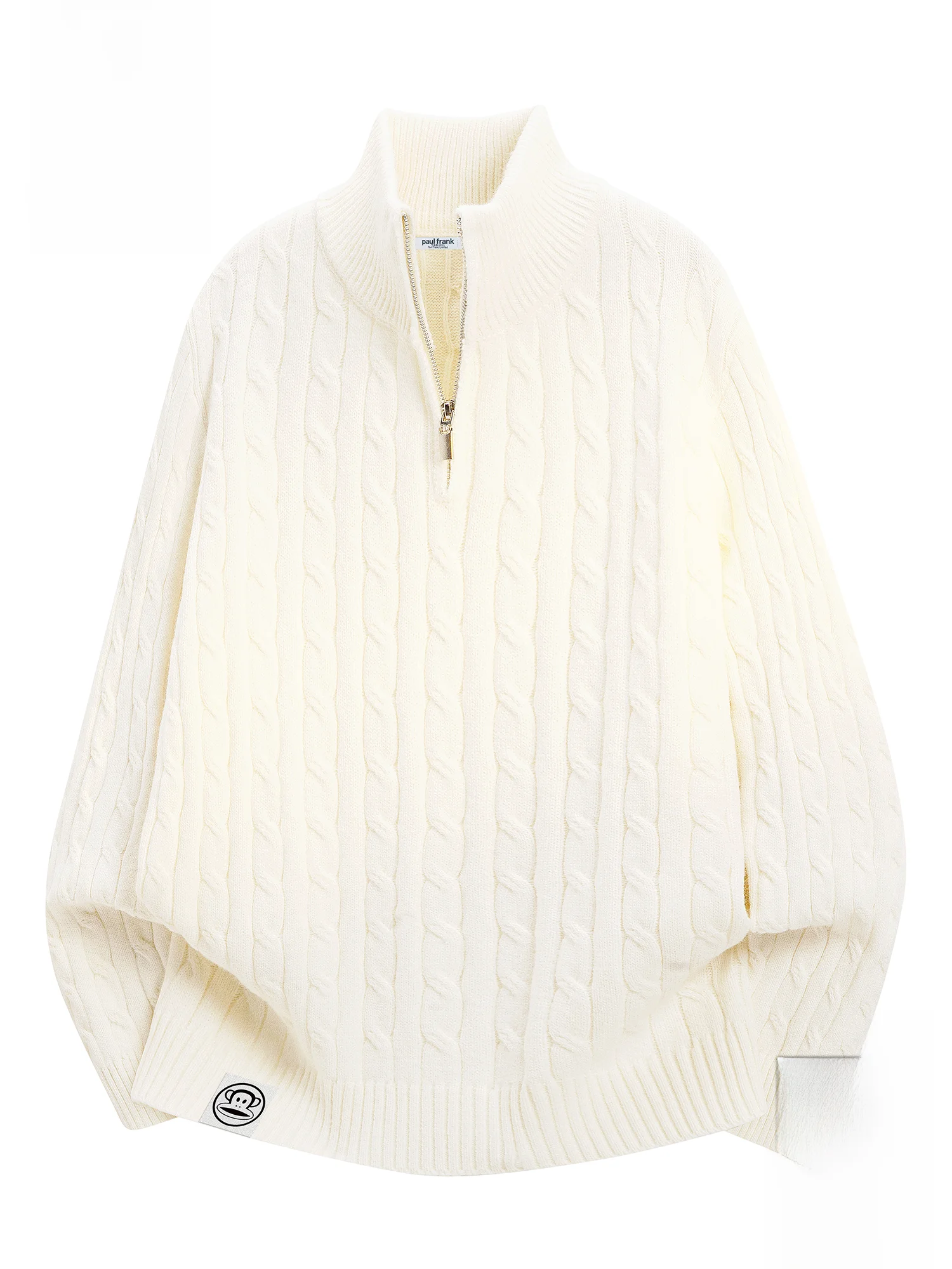 

PaulFrank Winter Casual Warm Lazy Men's Knitted Sweater Loose Fit f Zip Soft Polyester Blend Long Sve Casual Sle