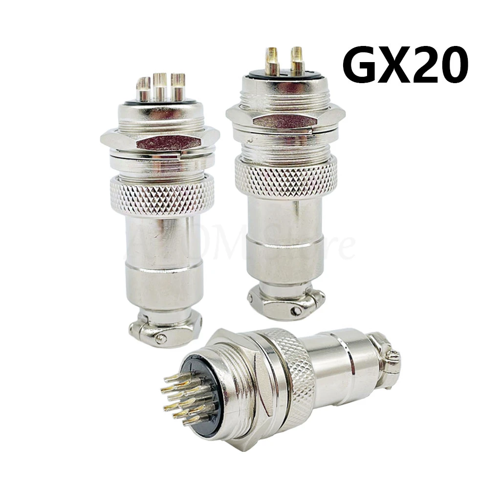 GX20 Series Diameter 20mm Male & Female Wire Panel Connector Circular Screw Type Electrical Connector Socket Plug