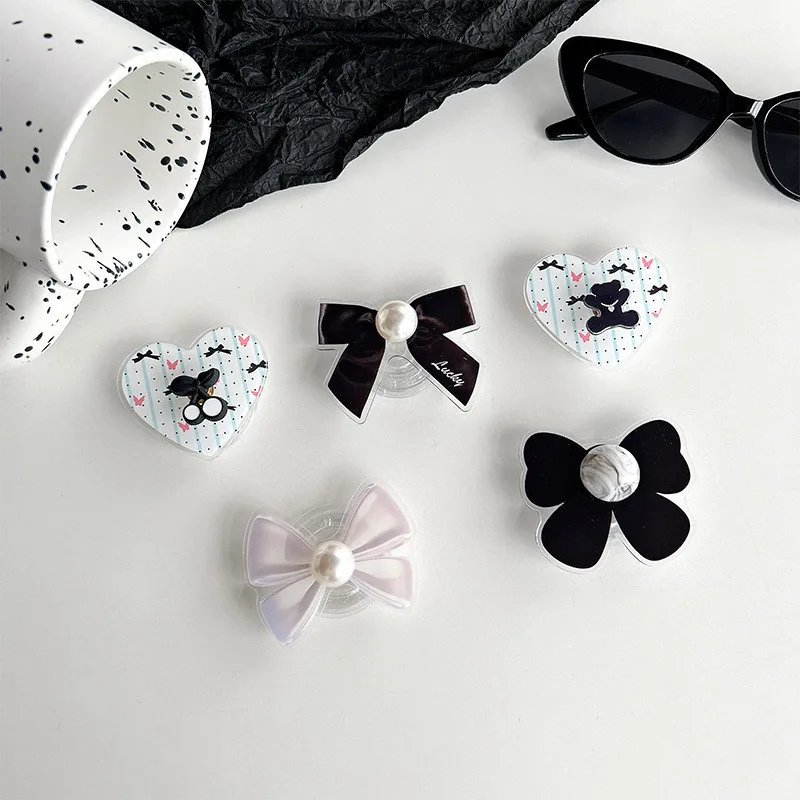 

3D расширяющаяся подставка с жемчужным сердцем, розетка для телефона, складной карман для мобильных смартфонов, настольная подставка для телефона, держатель для IPhone 14 15 16