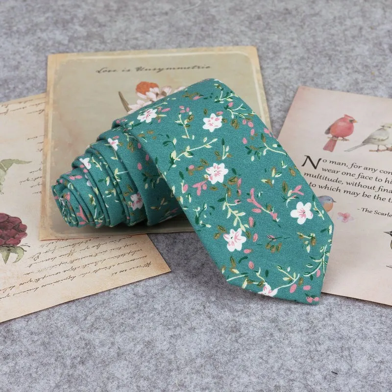 Krawatte mit Blumendruck für Männer und Frauen, schmale Krawatte für Hochzeit, lässige Herrenkrawatten, klassische Fischente, Anzüge, schmale Krawatten, Krawatte – Detail 19