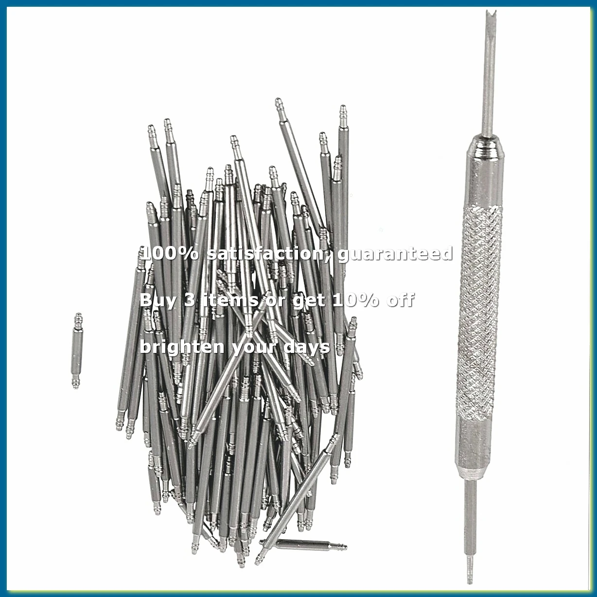 108pcs 8-25mm Stainless Steel Watch Band Strap Spring Bar Link Pins Remover New Silver