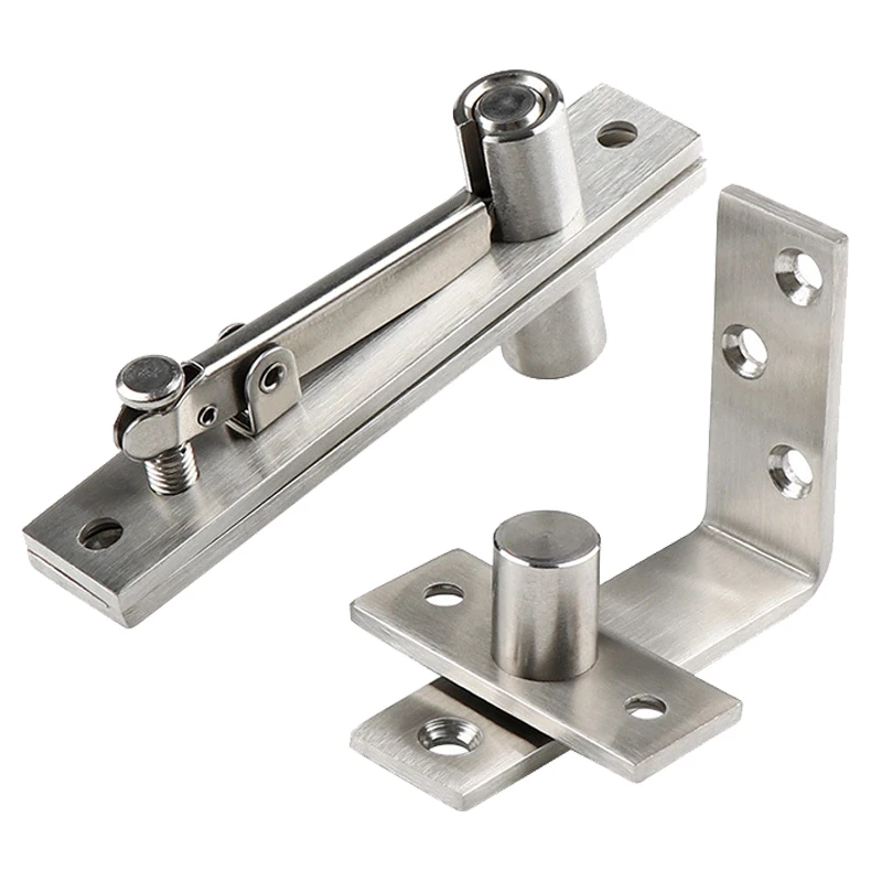 1Set 304 Stainless Steel Heavy Door Pivot Hinges 360° Rotary Invisible Hidden Door Hinges Loading 150KG/Set Install Up and Down