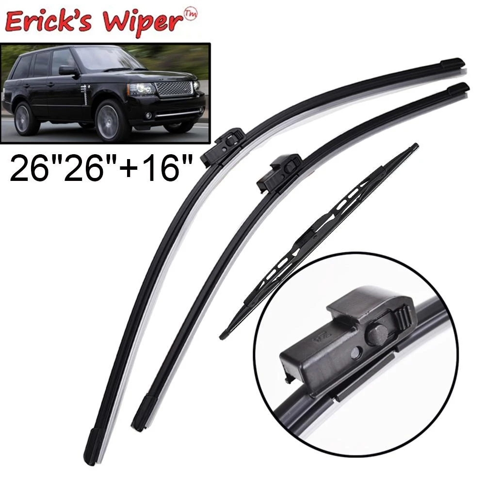 

Erick's Wiper Front & Rear Wiper Blades Set For Range Rover L322 Vogue HSE 2002 - 2012 Windshield Windscreen Window 26"+26"+16"