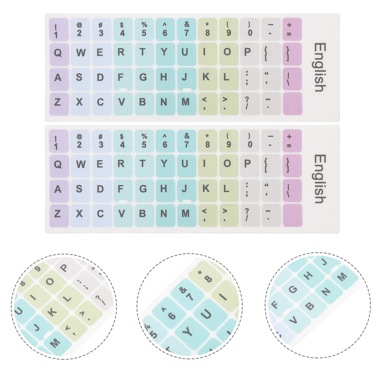 2Sheets English Keyboard Stickers for Laptop Notebook Language Replacement Decal 11 Size Accurate Fit Fresh Look Upgrade