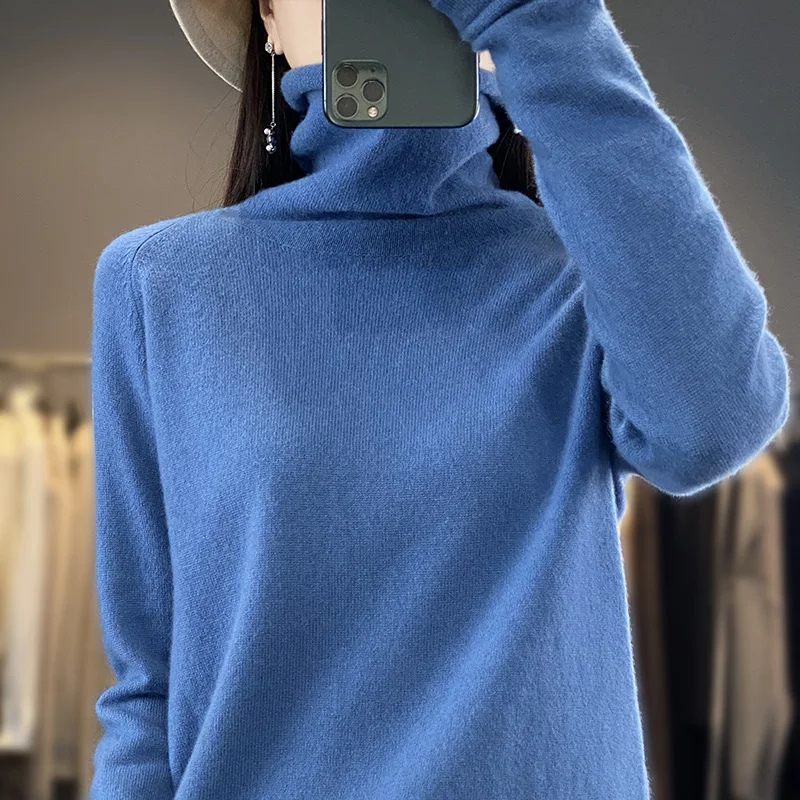 New Autumn And Winter Knitted Pullover High-Neck Sweater, A Fashionable And Comfortable Long-Sleeved Women's Top-RY266