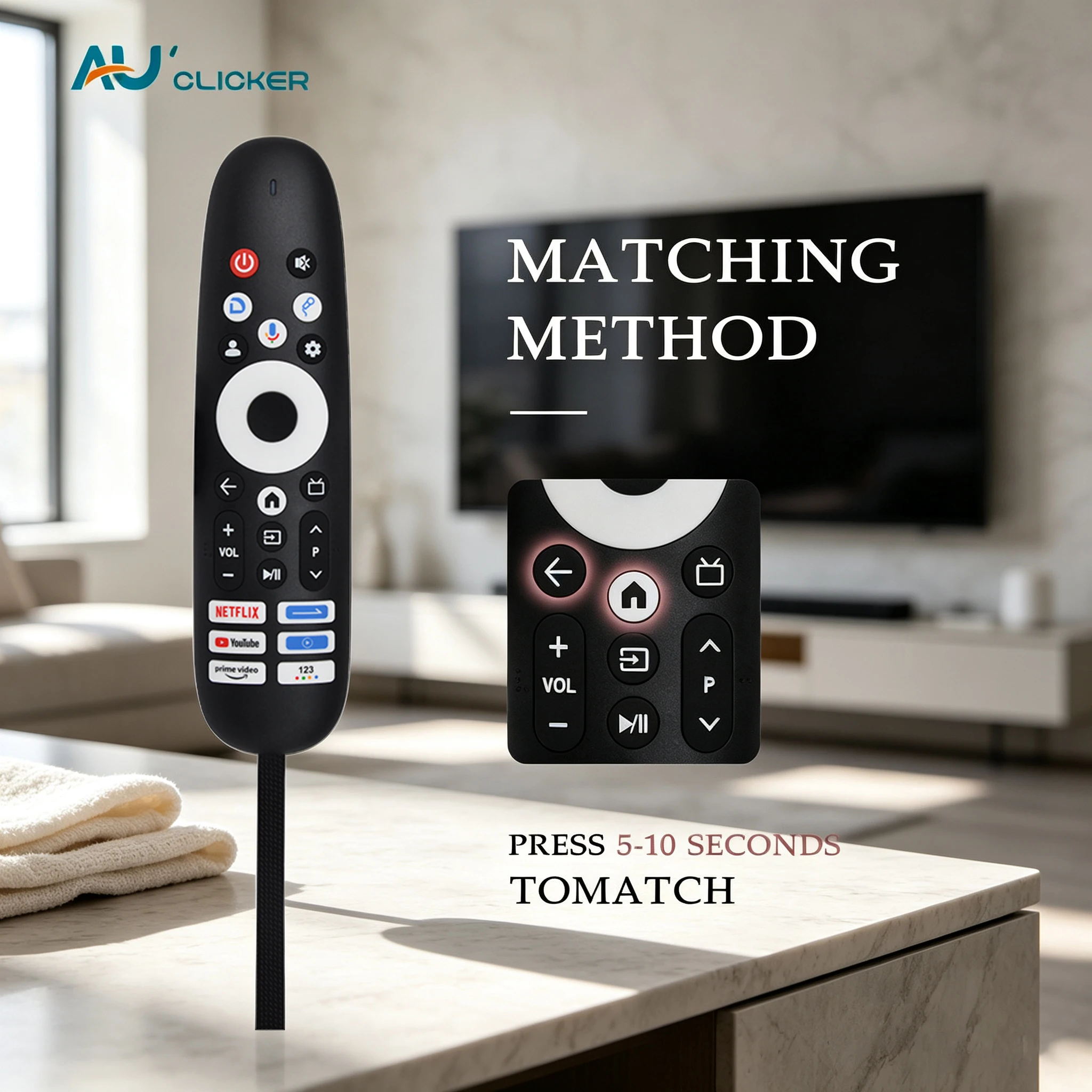 SW-V15 KTV Voice Remote Control for Skyworth Smart TV, Replacement TV Remote with Lanyard Strap and Voice Function