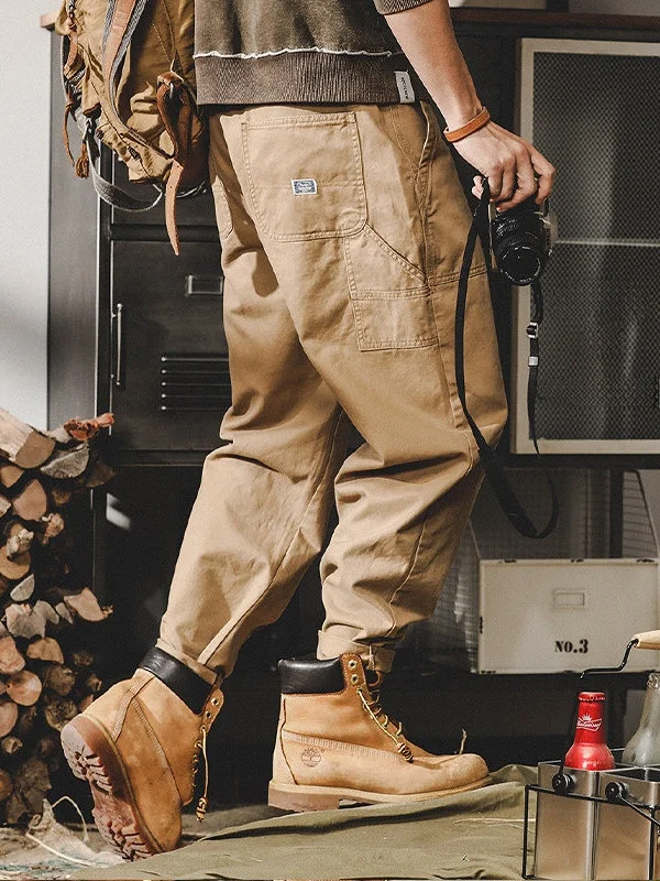 

Мужские брюки в стиле американского ретро, свободные прямые брюки, повседневные хлопковые джинсы, весна-осень, новая молодежная мода