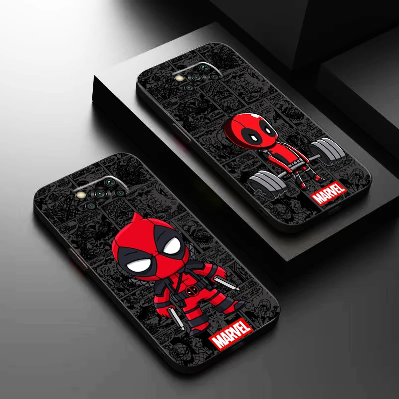 Marvel Deadpool Cute For Xiaomi POCO F5 F4 F3 GT POCO X4 X3 Pro NFC M4 M3 Pro 5G Phone Case Coque Cases Back Carcasa Shockproof