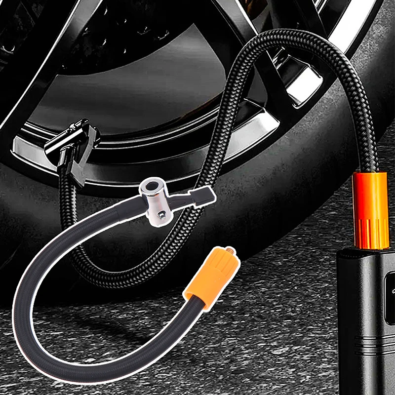 New 1 Piece Fine Thread Inflation Hose Adapter 30CM Car Tire Air Inflator Hose M6 Locking Air Chuck With Standard Tire Valve