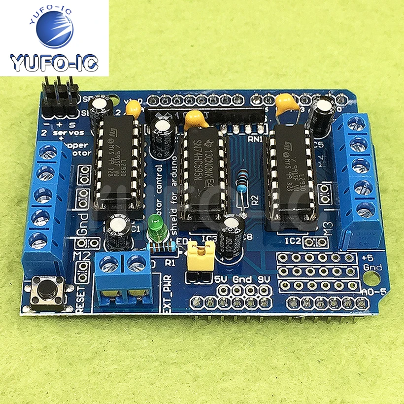 Бесплатная доставка, 1 шт., L293D модуль привода двигателя, плата двигателя, щит управления двигателем