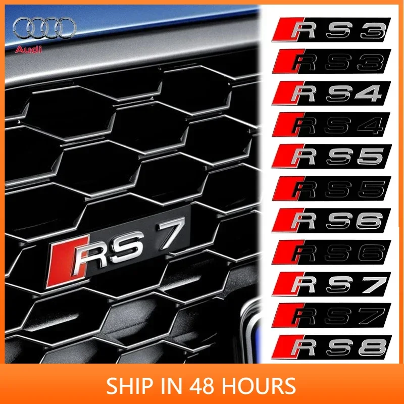 Autocollant Emblème RS3 Noir Pour Audi S3 S6 S7 S8 RS6 RS7 RS8 - Décalque Voiture, Résistant à L'eau