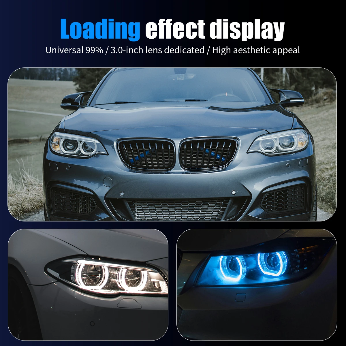

APP Control Angel Eyes Car Modification Night Driving Intelligent Switching Weather Resistant Easy Installation