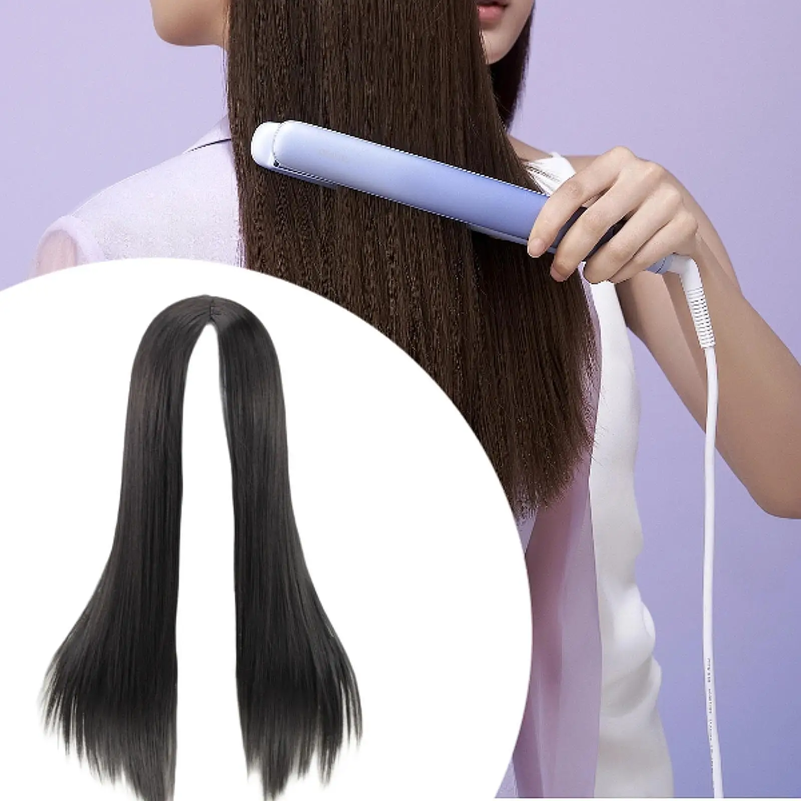 Peruca reta longa preta para mulheres, cabelo sintético elegante, charmoso e elegante, aniversário de casamento e compras, uso diário, 70cm