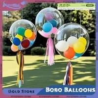 40pcs 8/10/12inch Bobo Balloon Transparent Helium-Inflatable Clear Bubble for Wedding Birthday Party Decoration Helium Ballon