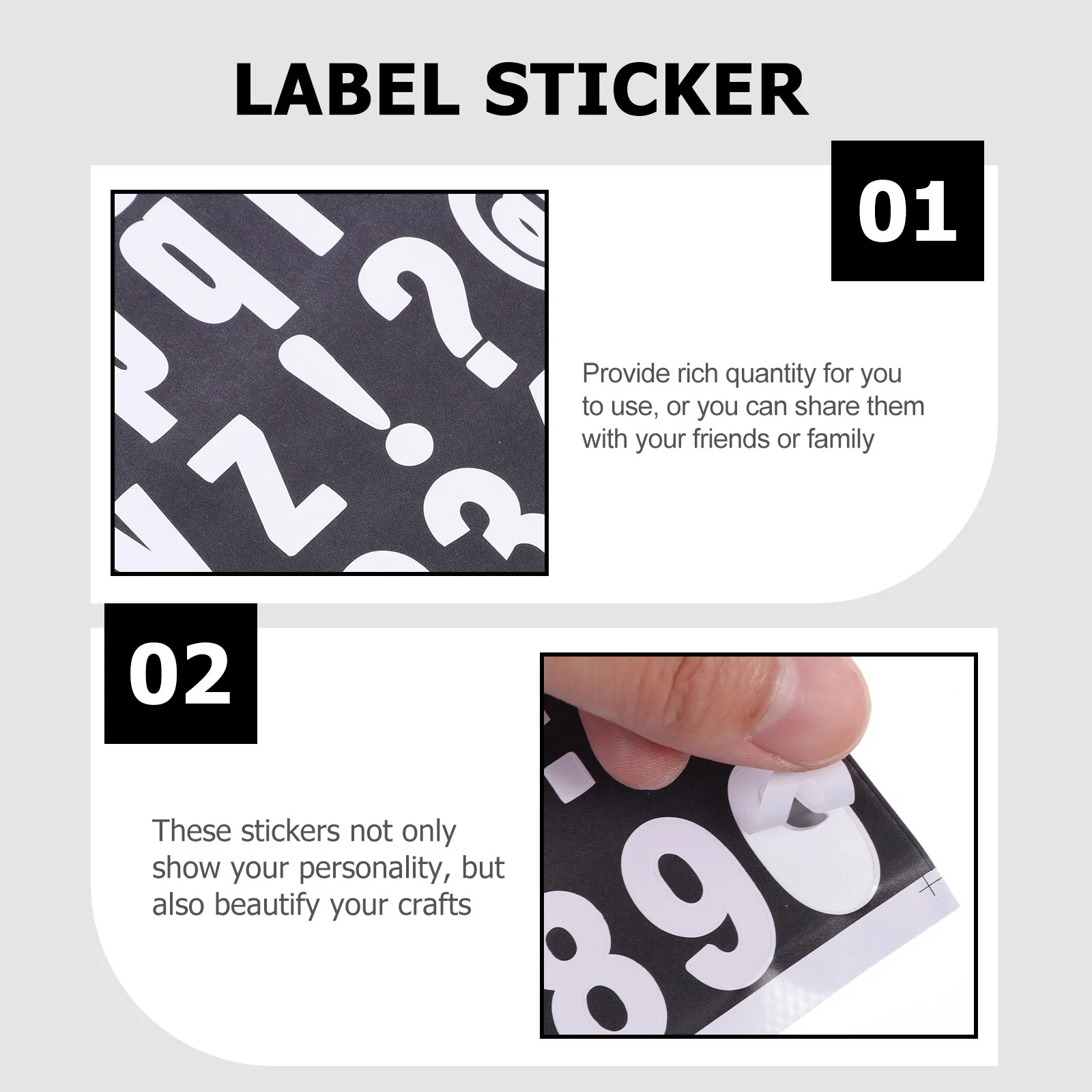 

10 Sheets Modern Self-adhesive Label Number for Mailbox Vinyl Stickers Alphabet