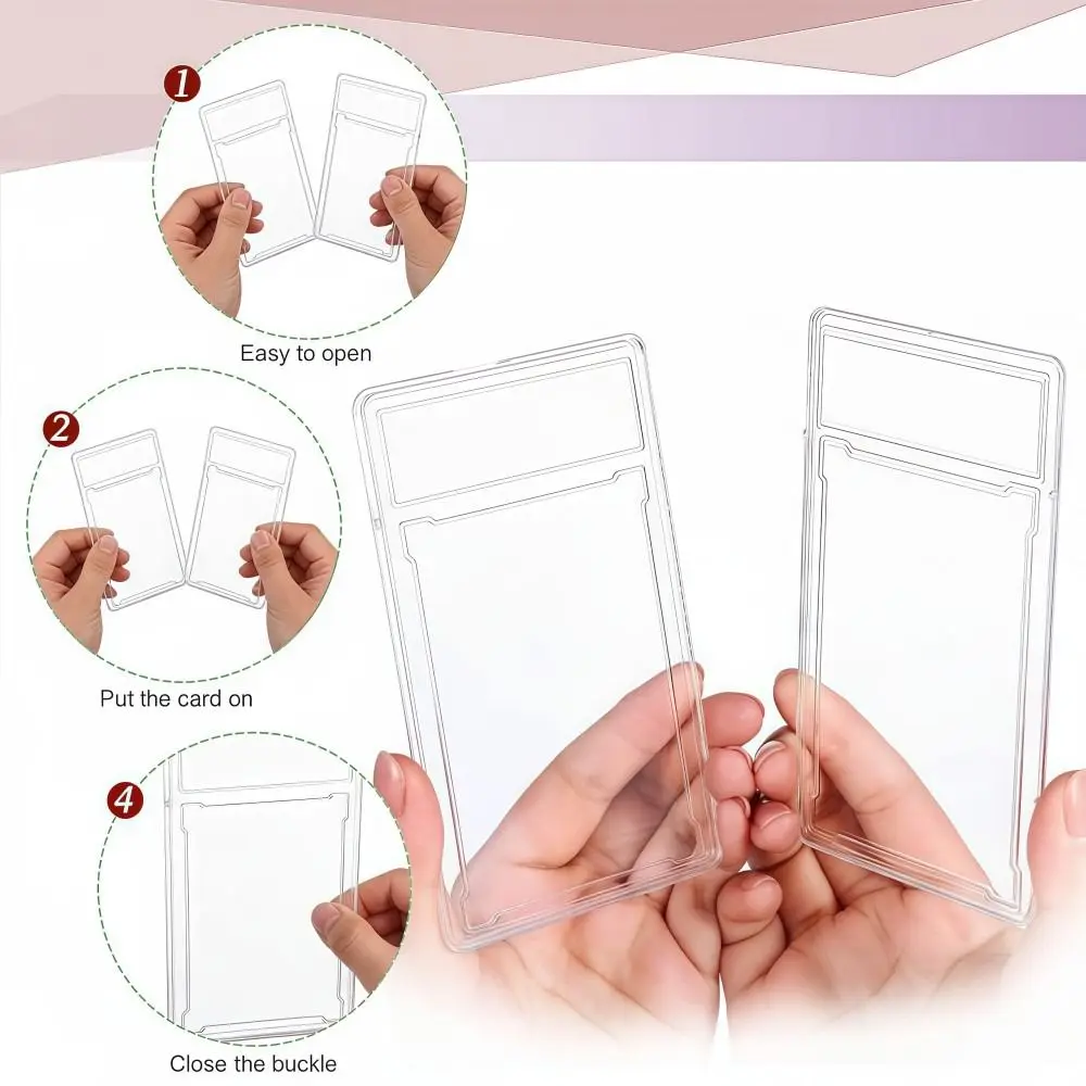 Transparent Graded Card Case UV Protection Sturdy 35PT Collectible Card Box Durable Removable Trading Card Protection Box